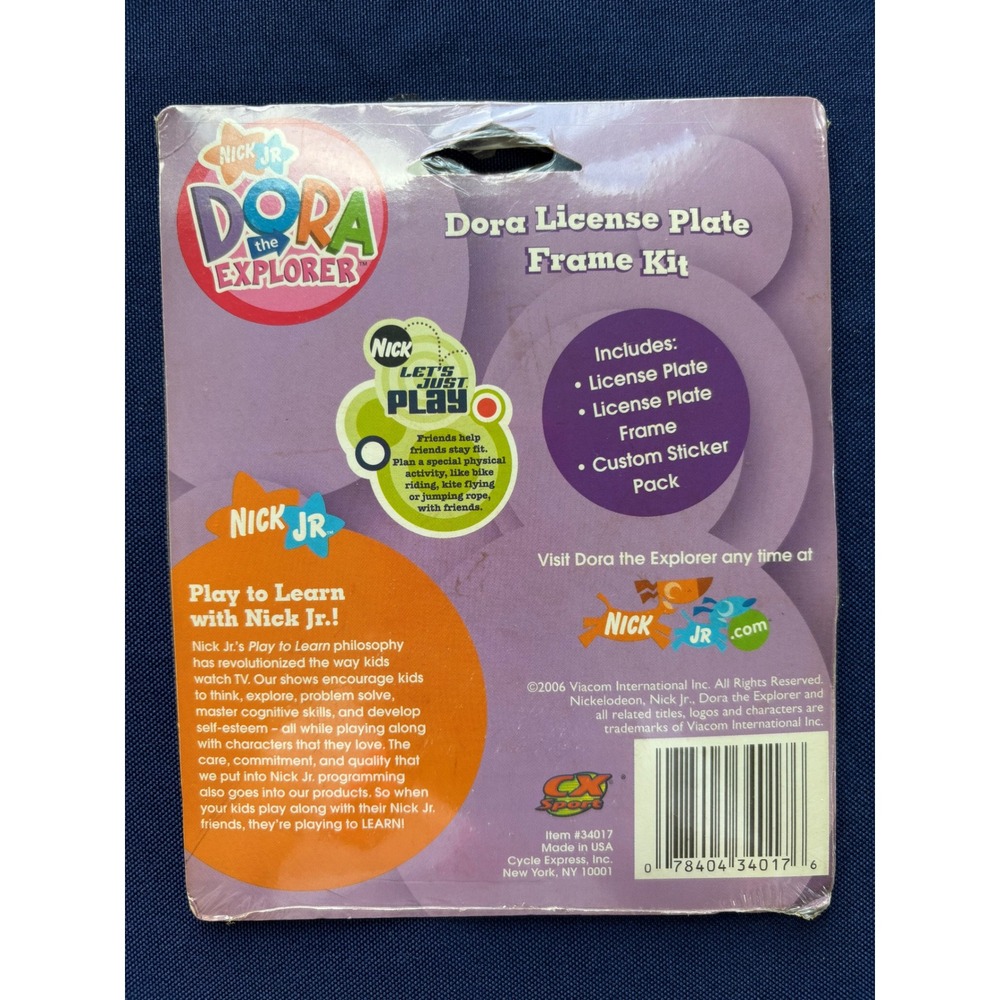 Vintage 2006 Dora the Explorer License Plate Frame Kit Nick Jr New Sealed 34017 - Picture 4 of 4